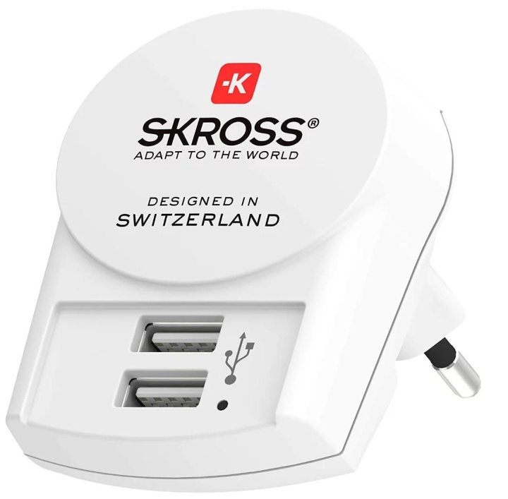 SKROSS Euro USB Charger - 2xType A - BULK in de groep HUISHOUDEN & TUIN / Elektriciteit & Verlichting / Reisadapters bij TP E-commerce Nordic AB (C60772)