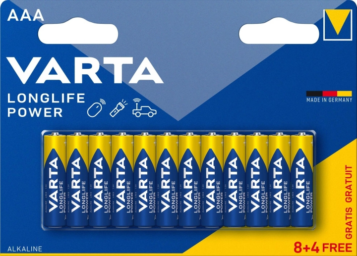 Varta Longlife Power AAA 12 Pack (8+4) (B) in de groep HOME ELECTRONICS / Batterijen & Opladers / Batterijen / AAA bij TP E-commerce Nordic AB (C60777)