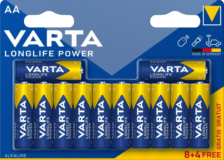 Varta Longlife Power AA 12 Pack (8+4) (B) in de groep HOME ELECTRONICS / Batterijen & Opladers / Batterijen / Batterijen voor hoortoestellen bij TP E-commerce Nordic AB (C60780)
