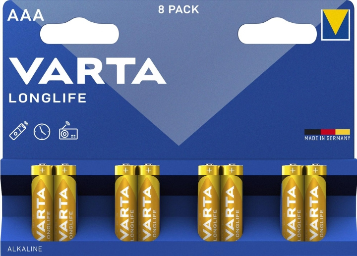Varta Longlife AAA 8 Pack (B) in de groep HOME ELECTRONICS / Batterijen & Opladers / Batterijen / AAA bij TP E-commerce Nordic AB (C60784)