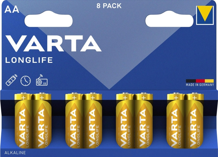 Varta Longlife AA 8 Pack (B) in de groep HOME ELECTRONICS / Batterijen & Opladers / Batterijen / Batterijen voor hoortoestellen bij TP E-commerce Nordic AB (C60785)