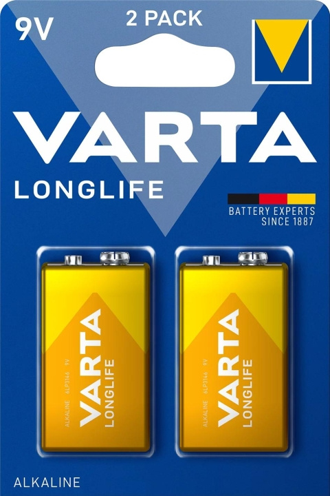 Varta Longlife 9V 2 pak (B) in de groep HOME ELECTRONICS / Batterijen & Opladers / Batterijen / Knoopcel bij TP E-commerce Nordic AB (C60788)