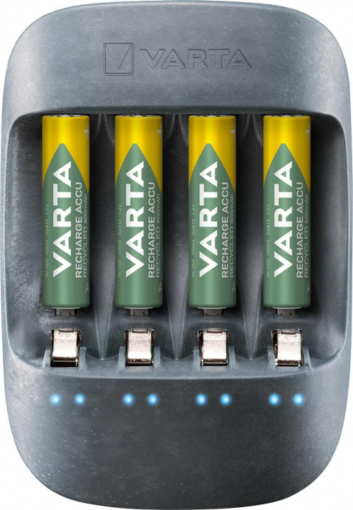 Varta Eco Charger + 4x AA Batteries (56816), 2100 mAh in de groep HOME ELECTRONICS / Batterijen & Opladers / Oplaadbare batterijen / AA bij TP E-commerce Nordic AB (C60793)