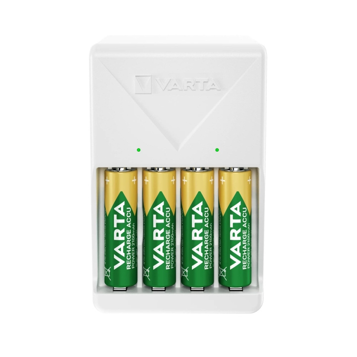 Varta Plug Charger, includes 4x AA 2100 mAh in de groep HOME ELECTRONICS / Batterijen & Opladers / Batterijoplader bij TP E-commerce Nordic AB (C60816)