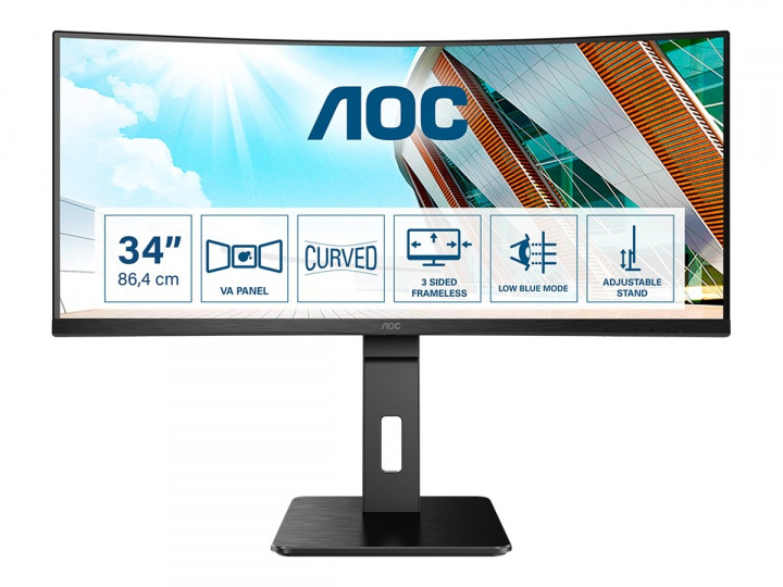 AOC CU34P2A 34 3440 x 1440 (UltraWide) HDMI DisplayPort 100Hz in de groep COMPUTERS & RANDAPPARATUUR / Computermonitor / Computermonitoren bij TP E-commerce Nordic AB (C61342)