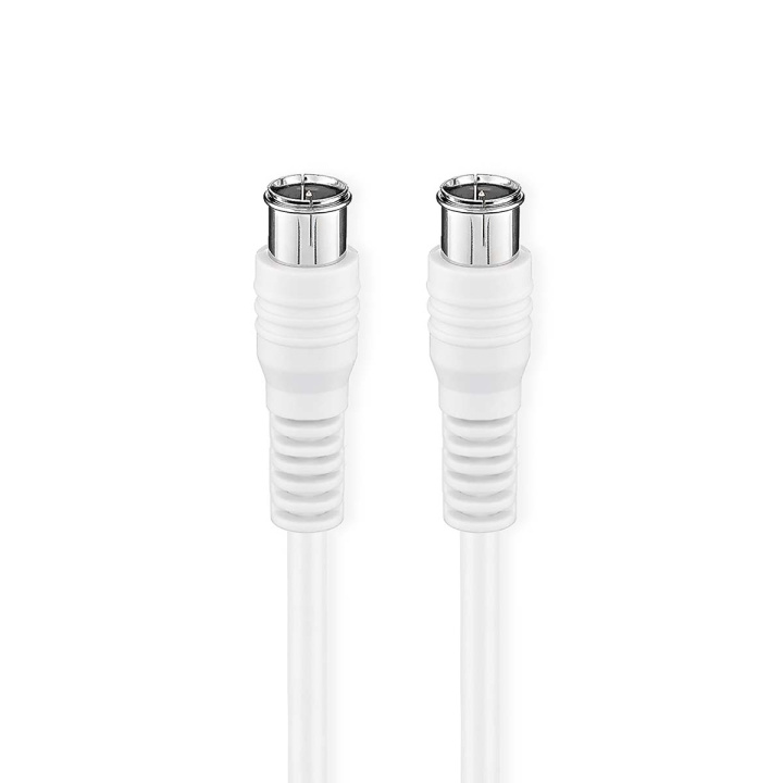 Nedis Satelliet- en Antennekabel | F-Male Quick | F-Male Quick | Vernikkeld | 75 Ohm | Dubbel Afgeschermd | 1.00 m | Rond | PVC | Wit | Doos in de groep HOME ELECTRONICS / Kabels & Adapters / Antennekabels & Accessoires / Antennekabels bij TP E-commerce Nordic AB (C61420)