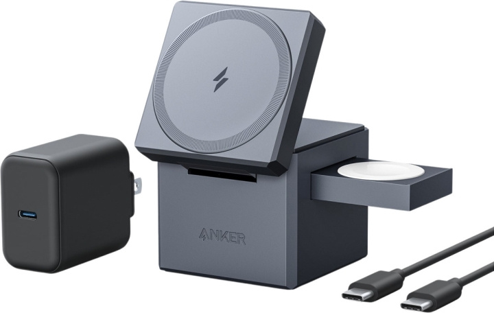 Anker 3-i-1 Cube med MagSafe trådlös laddningsplatta in de groep SMARTPHONE & TABLETS / Opladers & Kabels / Draadloze Qi-oplader bij TP E-commerce Nordic AB (C61628)