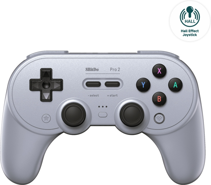 8BitDo PRO 2 - Hall Edition trådlös spelkontroll, Grå, Switch / PC / Android in de groep HOME ELECTRONICS / Spelconsoles en accessoires / Nintendo Switch / Accessoires bij TP E-commerce Nordic AB (C61643)