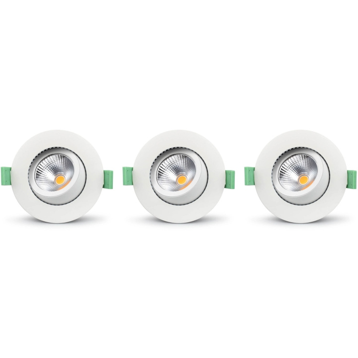 Llitt Lisa Dimbar Infälld downlight 3000K 600lm IP65 3-pack Vit in de groep HOME ELECTRONICS / Verlichting / Plafondverlichting bij TP E-commerce Nordic AB (C62143)