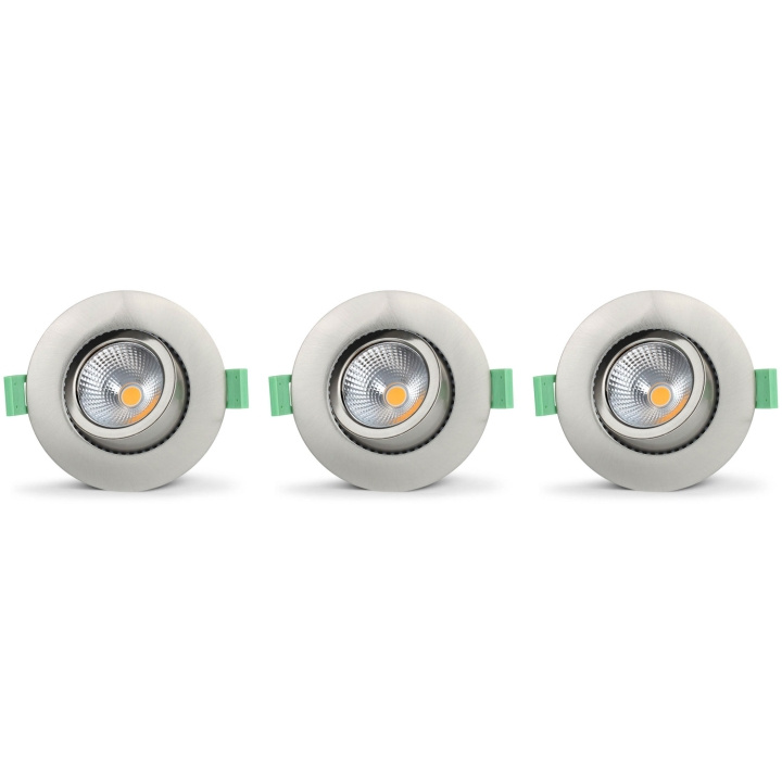 Llitt Lisa Dimbar Infälld downlight 3000K 600lm IP65 3-pack Borstad stål in de groep HOME ELECTRONICS / Verlichting / Plafondverlichting bij TP E-commerce Nordic AB (C62145)