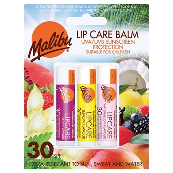 Malibu Lip Care Balm SPF30 3x5g in de groep BEAUTY & HEALTH / Makeup / Lippen / Lippenbalsem bij TP E-commerce Nordic AB (C62373)