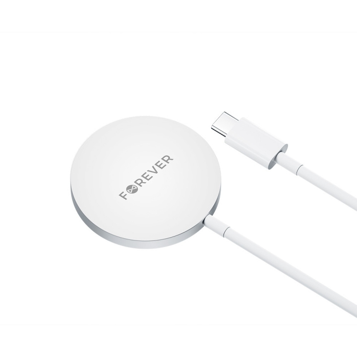 Forever MAWC-100 Magnetische draadloze oplader 15W, Grijs in de groep SMARTPHONE & TABLETS / Opladers & Kabels / Draadloze Qi-oplader bij TP E-commerce Nordic AB (C62400)