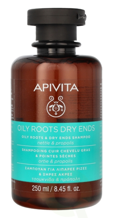 Apivita Oily Roots & Dry Ends Shampoo 250 ml Nettle & Propolis in de groep BEAUTY & HEALTH / Haar & Styling / Haarverzorging / Shampoo bij TP E-commerce Nordic AB (C62431)
