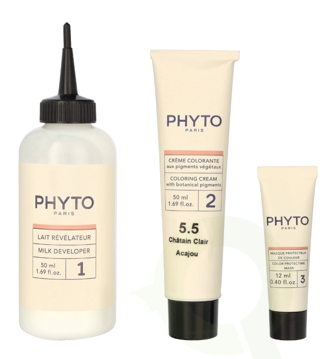 Phyto Phytocolor Permanent Color 112 ml 5.5 Light Mahogany Brown in de groep BEAUTY & HEALTH / Haar & Styling / Haarverzorging / Haarverf / Haarverf & Kleurbommen bij TP E-commerce Nordic AB (C62438)