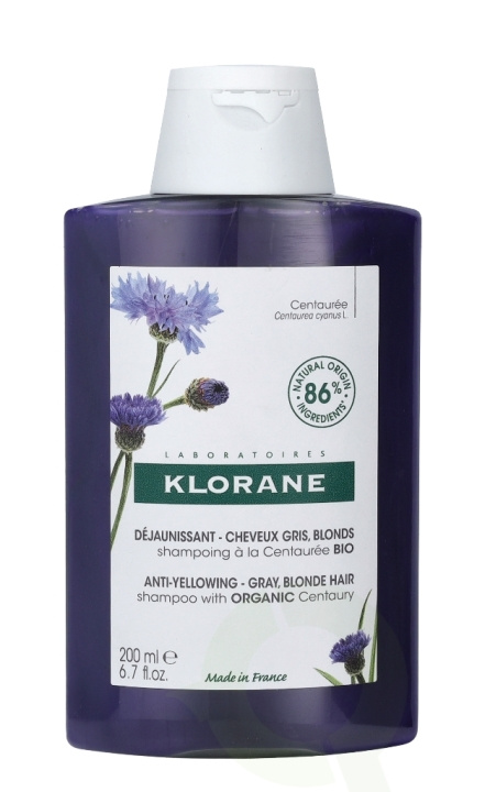 Klorane Anti-Yellowing Shampoo With Centaury 200 ml Gray, Blond Hair in de groep BEAUTY & HEALTH / Haar & Styling / Haarverzorging / Shampoo bij TP E-commerce Nordic AB (C62473)