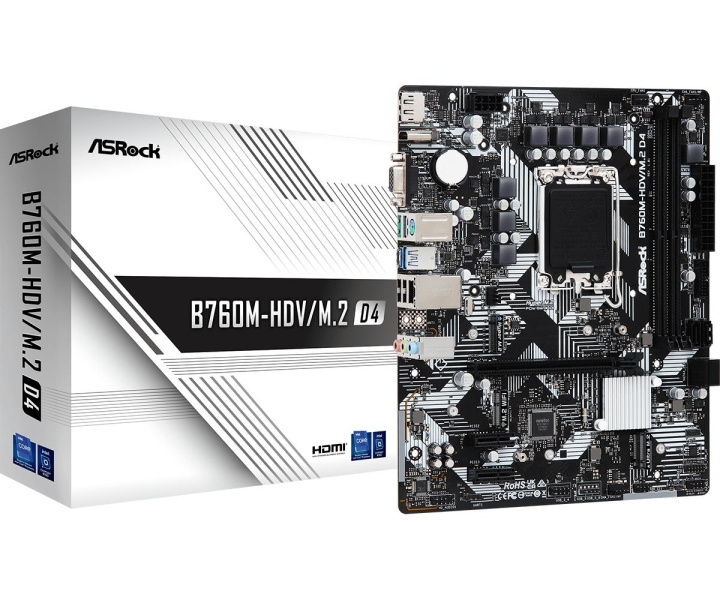 ASRock B760M-HDV/M.2 D4 Micro-ATX LGA1700 Intel B760 in de groep COMPUTERS & RANDAPPARATUUR / Computeronderdelen / Moederbord bij TP E-commerce Nordic AB (C62537)