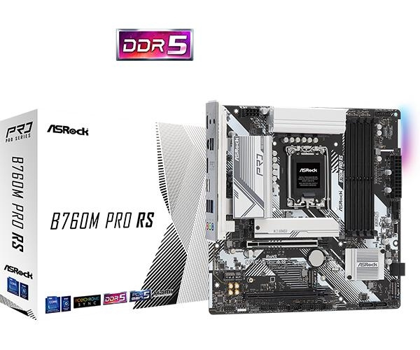 ASRock B760M Pro RS, mATX DDR5 LGA1700 in de groep COMPUTERS & RANDAPPARATUUR / Computeronderdelen / Moederbord bij TP E-commerce Nordic AB (C62555)