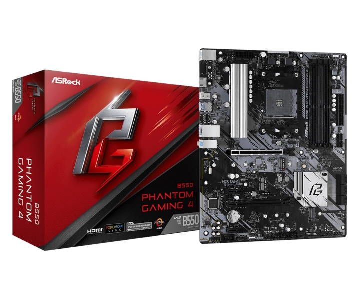 ASRock B550 Phantom Gaming 4 ATX AM4 AMD B550 in de groep COMPUTERS & RANDAPPARATUUR / Computeronderdelen / Moederbord bij TP E-commerce Nordic AB (C62627)