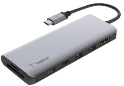 Belkin CONNECT USB-C 7-in-1 Multiport Adapter Dockingstation in de groep COMPUTERS & RANDAPPARATUUR / Laptops & accessoires / Docking station bij TP E-commerce Nordic AB (C62650)