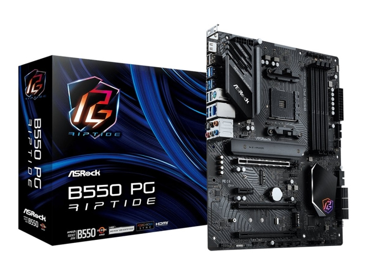 ASRock B550 PG Riptide ATX AM4 AMD B550 in de groep COMPUTERS & RANDAPPARATUUR / Computeronderdelen / Moederbord bij TP E-commerce Nordic AB (C62658)