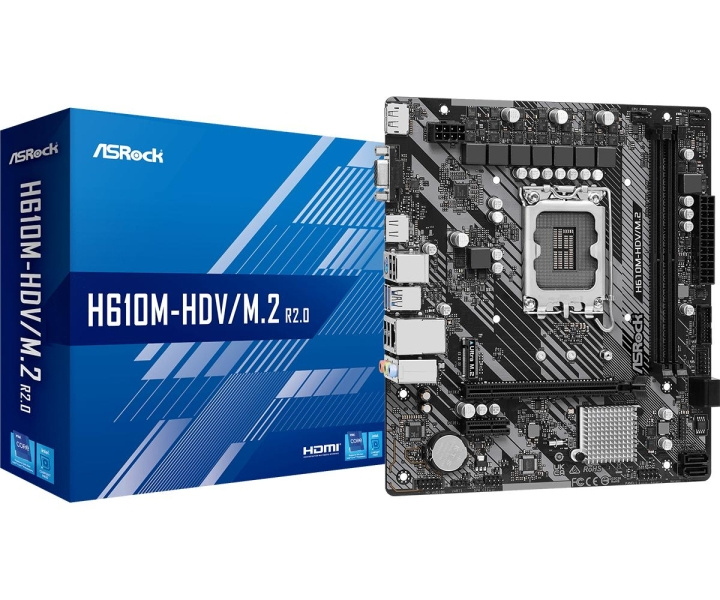 ASRock H610M-HDV/M.2 R2.0 Micro-ATX LGA1700 in de groep COMPUTERS & RANDAPPARATUUR / Computeronderdelen / Moederbord bij TP E-commerce Nordic AB (C62678)