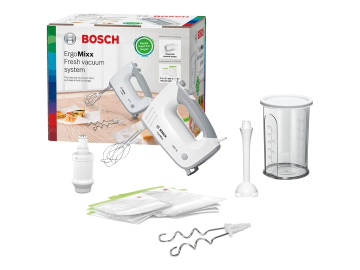 Bosch ErgoMixx MFQ364V0 Handmixer Turbofunktion Vit in de groep HUISHOUDEN & TUIN / Huishoudelijke apparaten / Keukentools & -apparatuur / Mixers & Blenders bij TP E-commerce Nordic AB (C62711)