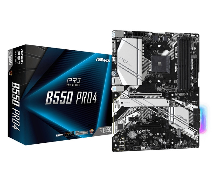 ASRock B550 Pro4 ATX AM4 AMD B550 in de groep COMPUTERS & RANDAPPARATUUR / Computeronderdelen / Moederbord bij TP E-commerce Nordic AB (C62734)