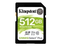 Kingston Canvas Select Plus SDXC 512GB 100MB/s in de groep HOME ELECTRONICS / Opslagmedia / Geheugenkaarten / MicroSD/HC/XC bij TP E-commerce Nordic AB (C63130)
