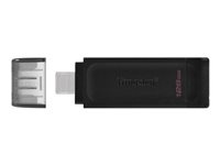 Kingston DataTraveler 70 128GB USB-C 3.2 Gen 1 Svart in de groep HOME ELECTRONICS / Opslagmedia / USB-geheugen / USB 3.2 bij TP E-commerce Nordic AB (C63144)