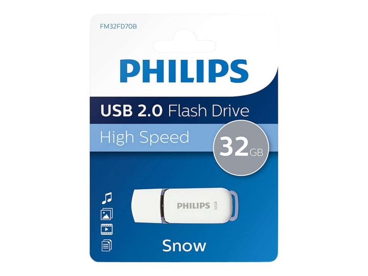 Philips FM32FD70B Snow Edition 2.0 32GB USB 2.0 White in de groep HOME ELECTRONICS / Opslagmedia / USB-geheugen / USB 2.0 bij TP E-commerce Nordic AB (C63657)