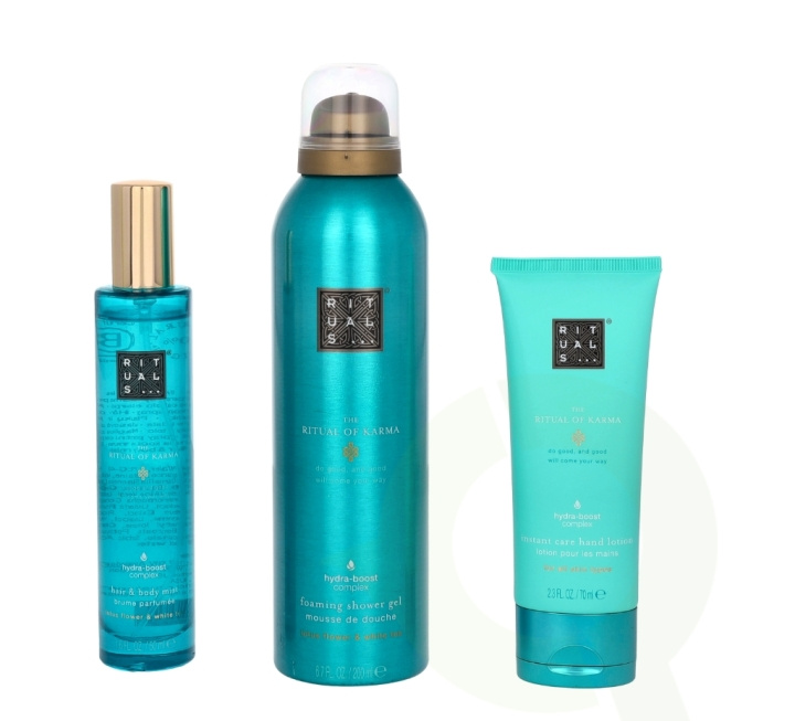 Rituals Karma Set 320 ml Instant Care Hand Lotion 70ml/Foaming Shower Gel 200ml/ Hair and Body Mist 50ml in de groep BEAUTY & HEALTH / Cadeausets / Cadeausets voor haar bij TP E-commerce Nordic AB (C64244)