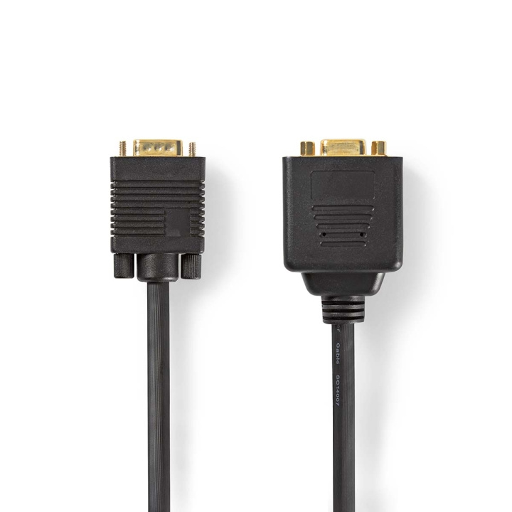 Nedis VGA-Kabel | VGA Male | 2x VGA Female | Verguld | Maximale resolutie: 1280x768 | 0.20 m | Rond | ABS | Zwart | Envelop in de groep COMPUTERS & RANDAPPARATUUR / Computerkabels / VGA / Kabels bij TP E-commerce Nordic AB (C64416)