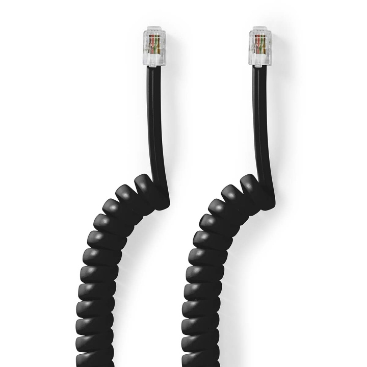 Nedis Telecomkabel | RJ10 Male | RJ10 Male | 2.00 m | Kabel design: Gekruld | Kabeltype: RJ10 | Zwart | Doos in de groep HOME ELECTRONICS / Audio & Beeld / Vaste telefonie / Tafeltelefoons bij TP E-commerce Nordic AB (C64421)