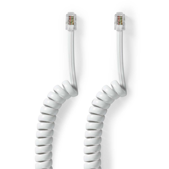 Nedis Telecomkabel | RJ10 Male | RJ10 Male | 2.00 m | Kabel design: Gekruld | Kabeltype: RJ10 | Wit | Doos in de groep HOME ELECTRONICS / Audio & Beeld / Vaste telefonie / Tafeltelefoons bij TP E-commerce Nordic AB (C64423)