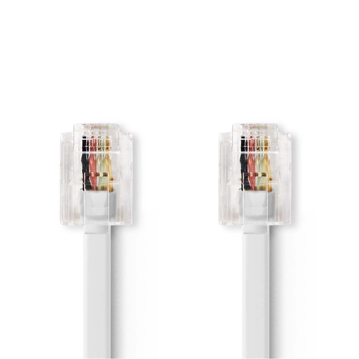 Nedis Telecomkabel | RJ11 Male | RJ11 Male | 10.0 m | Kabel design: Plat | Goud Verguld | Kabeltype: RJ11 | Wit | Doos in de groep HOME ELECTRONICS / Audio & Beeld / Vaste telefonie / Tafeltelefoons bij TP E-commerce Nordic AB (C64424)