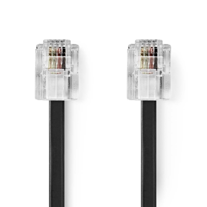 Nedis Telecomkabel | RJ11 Male | RJ11 Male | 2.00 m | Kabel design: Plat | Goud Verguld | Kabeltype: RJ11 | Zwart | Label in de groep HOME ELECTRONICS / Audio & Beeld / Vaste telefonie / Tafeltelefoons bij TP E-commerce Nordic AB (C64425)