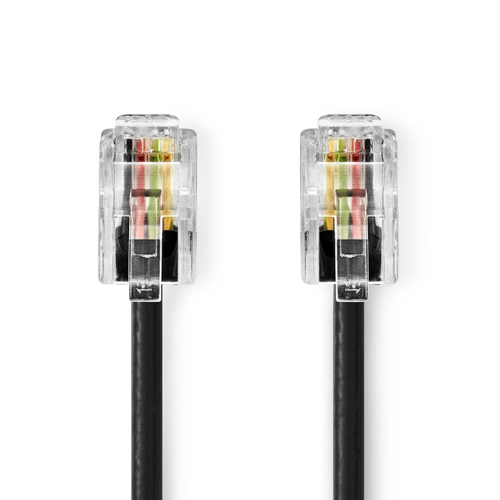 Nedis Telecomkabel | RJ10 Male | RJ10 Male | 5.00 m | Kabel design: Gekruld | Kabeltype: RJ10 | Zwart | Envelop in de groep HOME ELECTRONICS / Audio & Beeld / Vaste telefonie / Tafeltelefoons bij TP E-commerce Nordic AB (C64427)