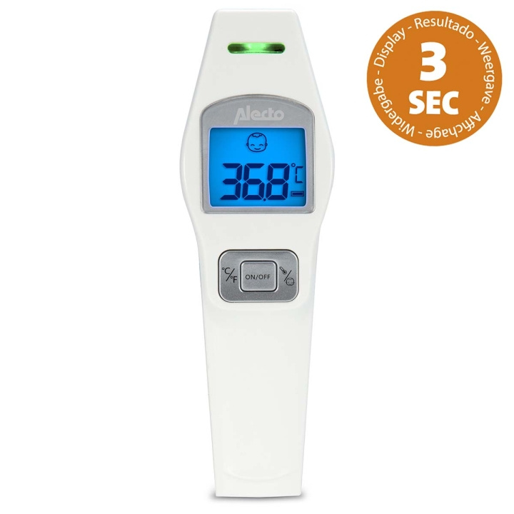 Alecto BC-37 Voorhoofdthermometer infrarood wit in de groep BEAUTY & HEALTH / Gezondheidszorg / Koortsthermometers bij TP E-commerce Nordic AB (C64465)