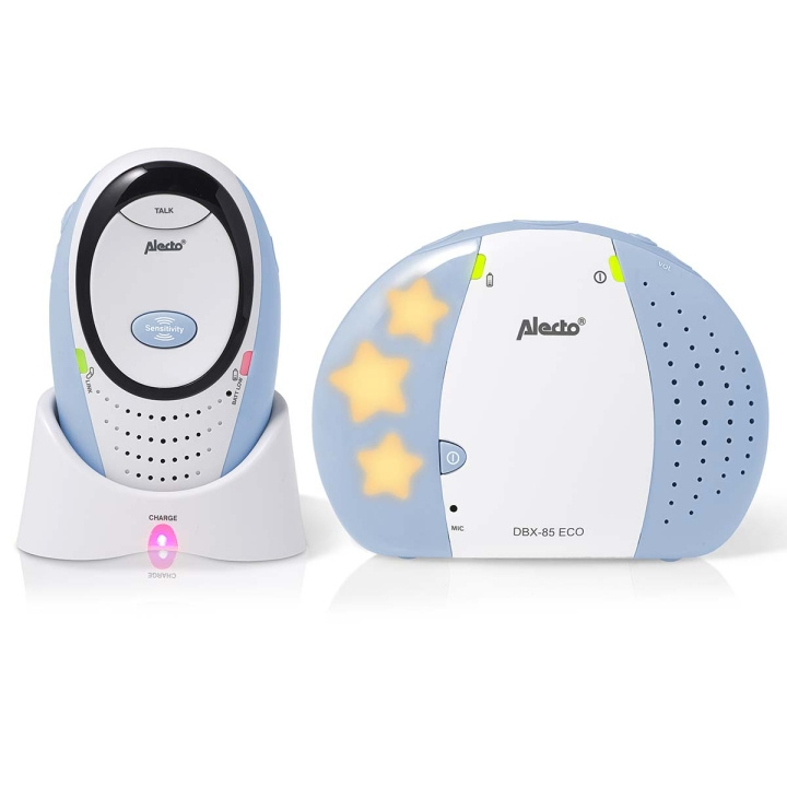 Alecto DBX-85 ECO Full Eco DECT babyfoon wit/blauw in de groep SPEELGOED, KINDER- & BABYPRODUCTEN / Kinderveiligheid / Babyphones bij TP E-commerce Nordic AB (C64469)