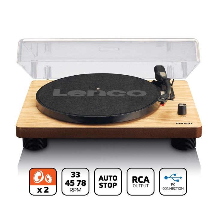 Lenco Platenspeler met ingebouwde luidsprekers USB Codering Hout in de groep HOME ELECTRONICS / Audio & Beeld / Thuisbioscoop, Hifi en Draagbaar / Compacte stereo- en platenspelers bij TP E-commerce Nordic AB (C64482)
