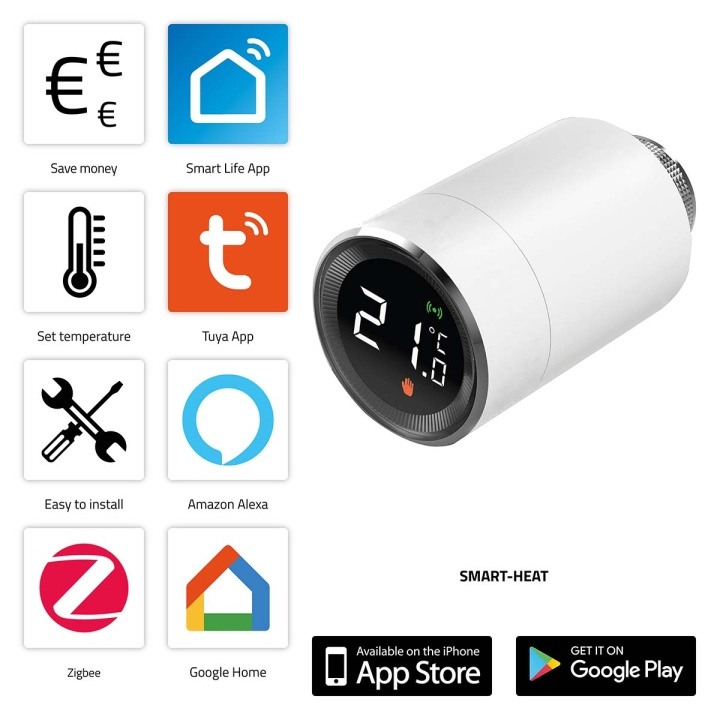 Alecto SMART-HEAT10 Smart Zigbee thermostatische radiatorkraan in de groep HUISHOUDEN & TUIN / Smart home / Slimme huissystemen bij TP E-commerce Nordic AB (C64500)