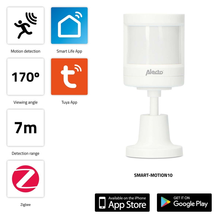 Alecto SMART-MOTION10 Slimme Zigbee-bewegingssensor in de groep HUISHOUDEN & TUIN / Smart home / Slimme huissystemen bij TP E-commerce Nordic AB (C64501)