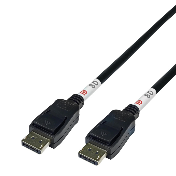 DELTACO DisplayPort cable, DP 2.1, DP80, 0,5m in de groep COMPUTERS & RANDAPPARATUUR / Computerkabels / DisplayPort / Kabels bij TP E-commerce Nordic AB (C64739)