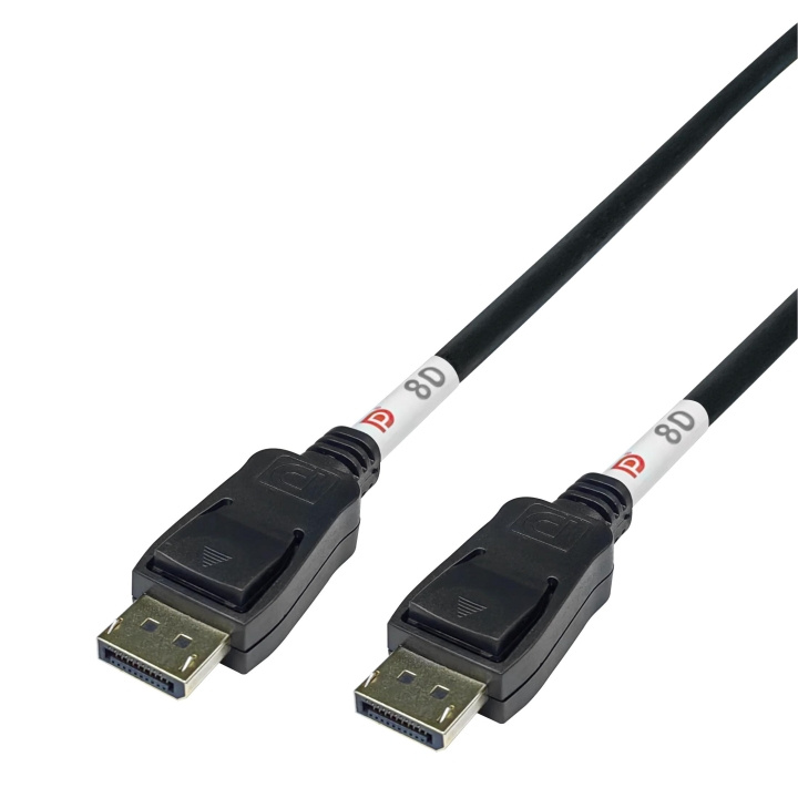 DELTACO DisplayPort cable, DP 2.1, DP80, 1m in de groep COMPUTERS & RANDAPPARATUUR / Computerkabels / DisplayPort / Kabels bij TP E-commerce Nordic AB (C64740)