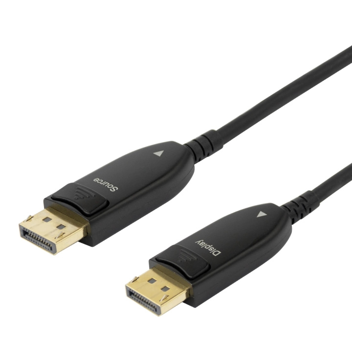 DELTACO Displayport 1.4 cable, AOC, 8K@30Hz, 10m, black in de groep COMPUTERS & RANDAPPARATUUR / Computerkabels / DisplayPort / Kabels bij TP E-commerce Nordic AB (C64780)