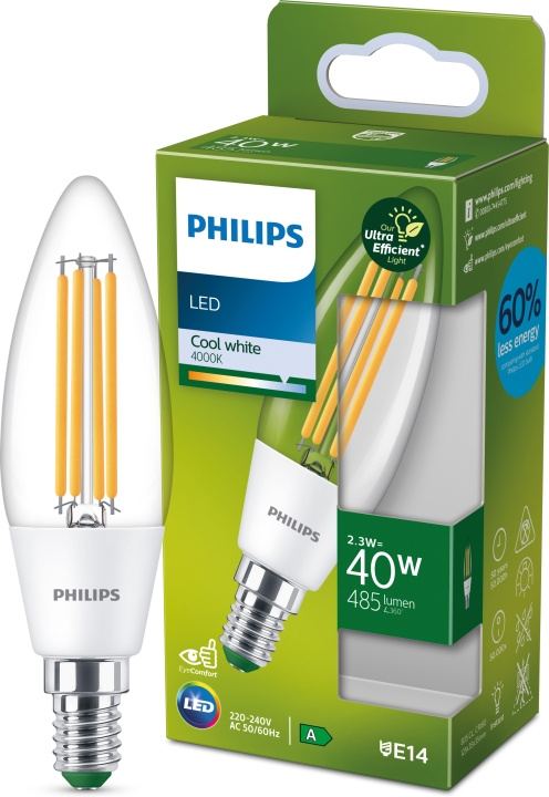 Philips Ultra Efficient LED-ljuslampa, E14, 4000K, 485 lm in de groep HOME ELECTRONICS / Verlichting / LED-lampen bij TP E-commerce Nordic AB (C64855)