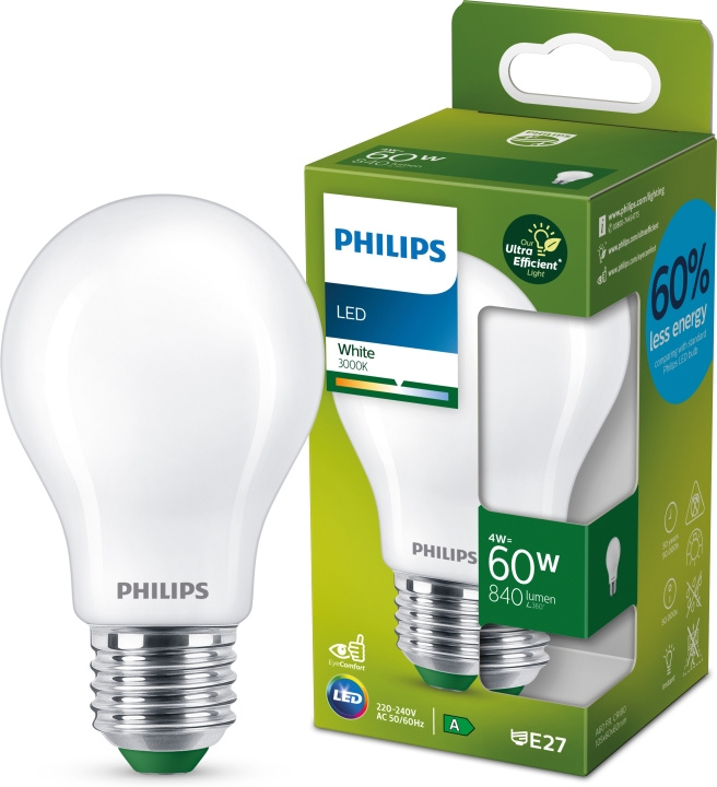 Philips Ultra Efficient LED-lampa, E27, 3000 K, 840 lm in de groep HOME ELECTRONICS / Verlichting / LED-lampen bij TP E-commerce Nordic AB (C64856)