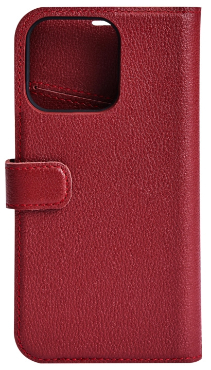 Essentials iPhone 13 Mini leather wallet, detachable, Red in de groep SMARTPHONE & TABLETS / Mobielbescherming / Apple / iPhone 13 Mini bij TP E-commerce Nordic AB (C65007)