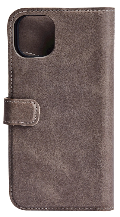 Essentials iPhone 13 leather wallet, detachable, Grey in de groep SMARTPHONE & TABLETS / Mobielbescherming / Apple / iPhone 13 bij TP E-commerce Nordic AB (C65135)