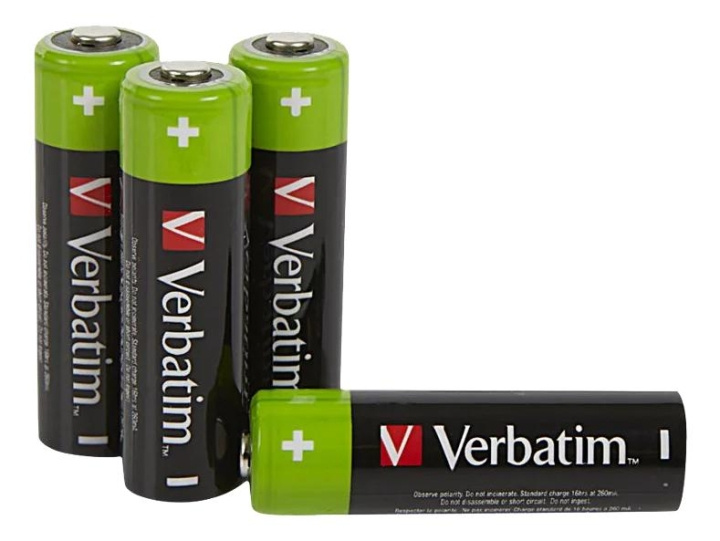 Verbatim Rechargable battery AA 4 PACK / HR6 in de groep HOME ELECTRONICS / Batterijen & Opladers / Oplaadbare batterijen / AA bij TP E-commerce Nordic AB (C65252)